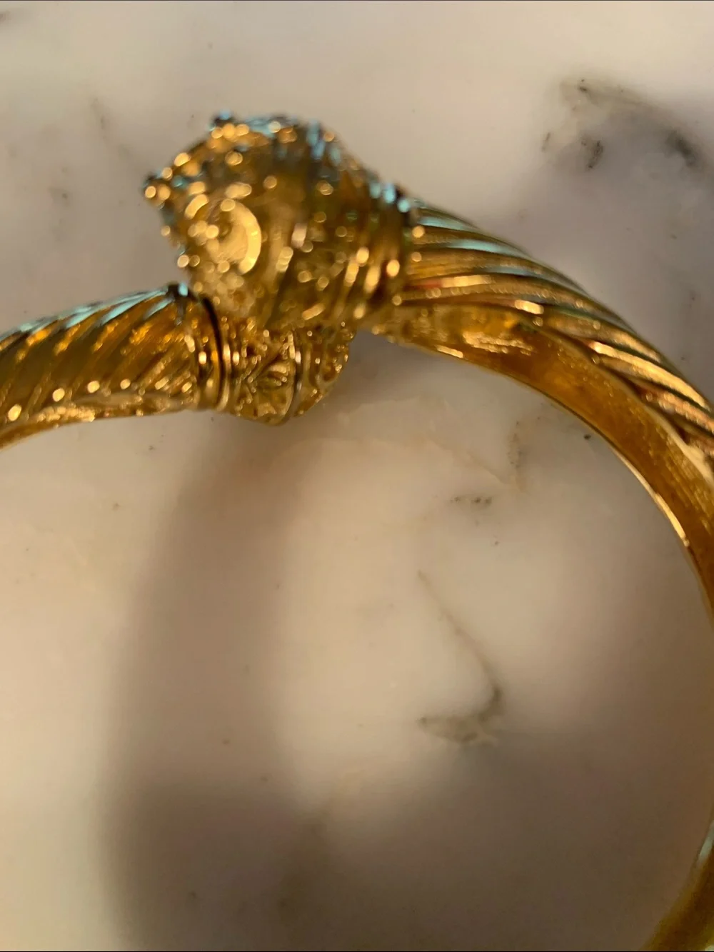Joan Rivers Gold-Tone Rope Twist 3 D Decorative End Caps Hinged Bracelet